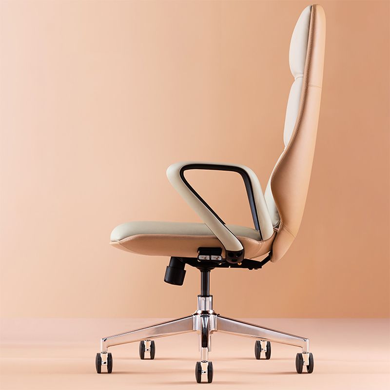 Modern Slide Desk Chair Adjustable Seat Height Padded Arms Office Chair with Wheels