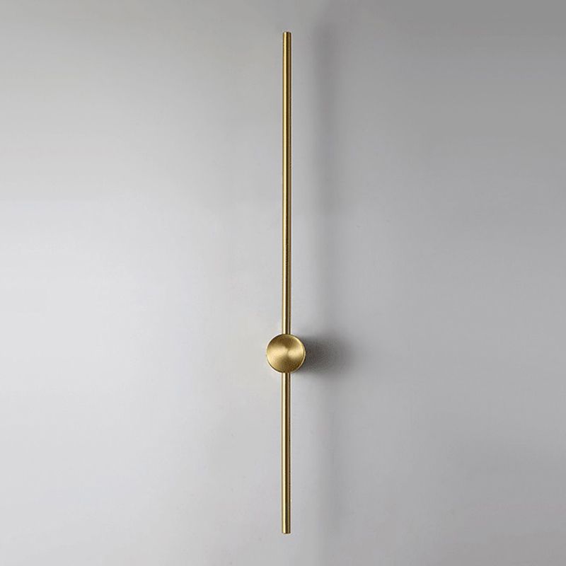 1-Light Linear Sconce Lights Modern Metal Wall Lighting Ideas in Gold