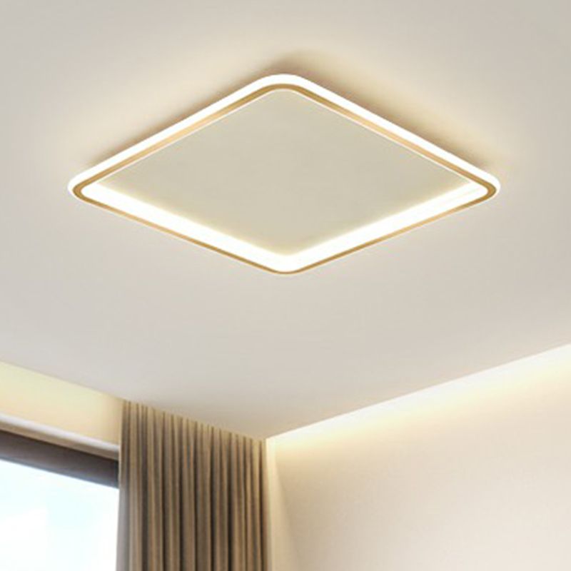 Aluminum Ultrathin LED Flush Mount Lamp Minimalism Gold Finish Ceiling Light Fixture for Bedroom