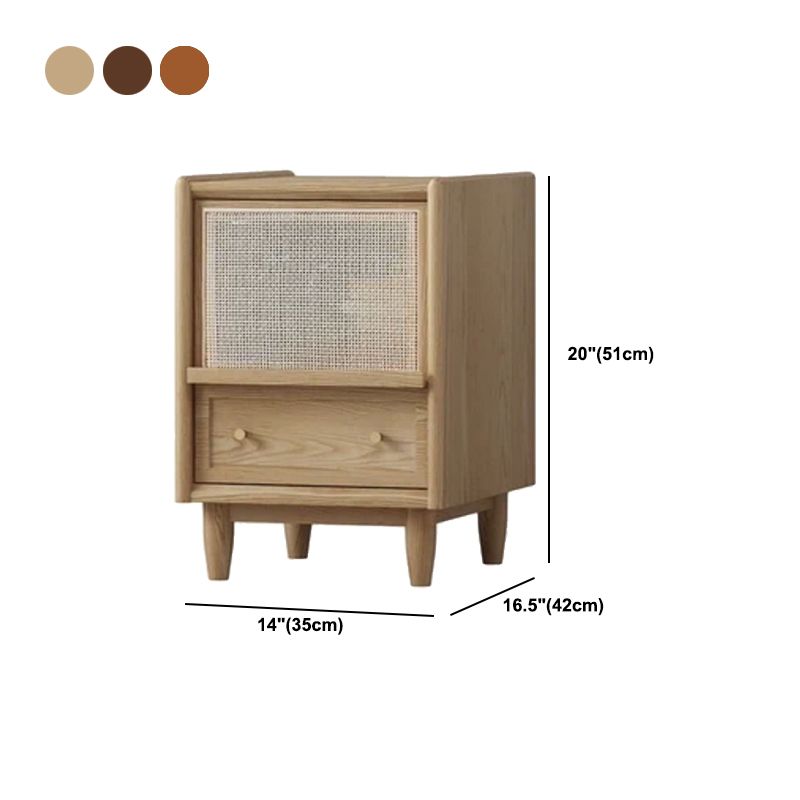 Rattan Bedside Cabinet Modern Minimalist Bedside Table with Legs