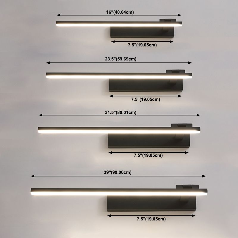 Medón lineal de metal Diconce de pared moderno 1 Luz de la pared de espejo de luz Luz de la pared de la pared