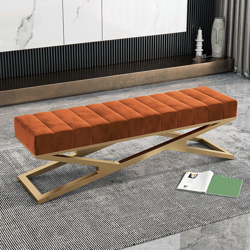 Glam Solid Color Seating Bench Upholstered Entryway and Bedroom Bench with Cushioned