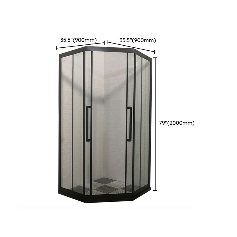 Tempered Frame Shower Doors Black Transparent Shower Bath Door