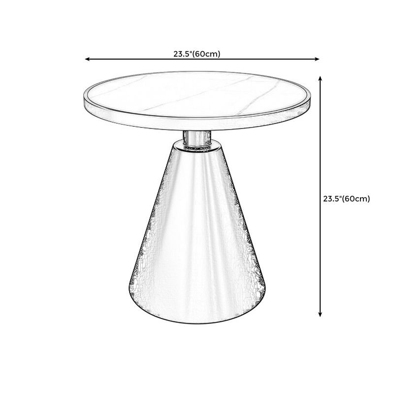 Modern Sintered Stone Top End Table 24" Tall Pedestal End Table