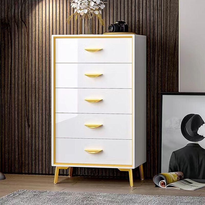 Glam Style Gold Storage Chest Dresser Wooden Chest with Multi Drawers