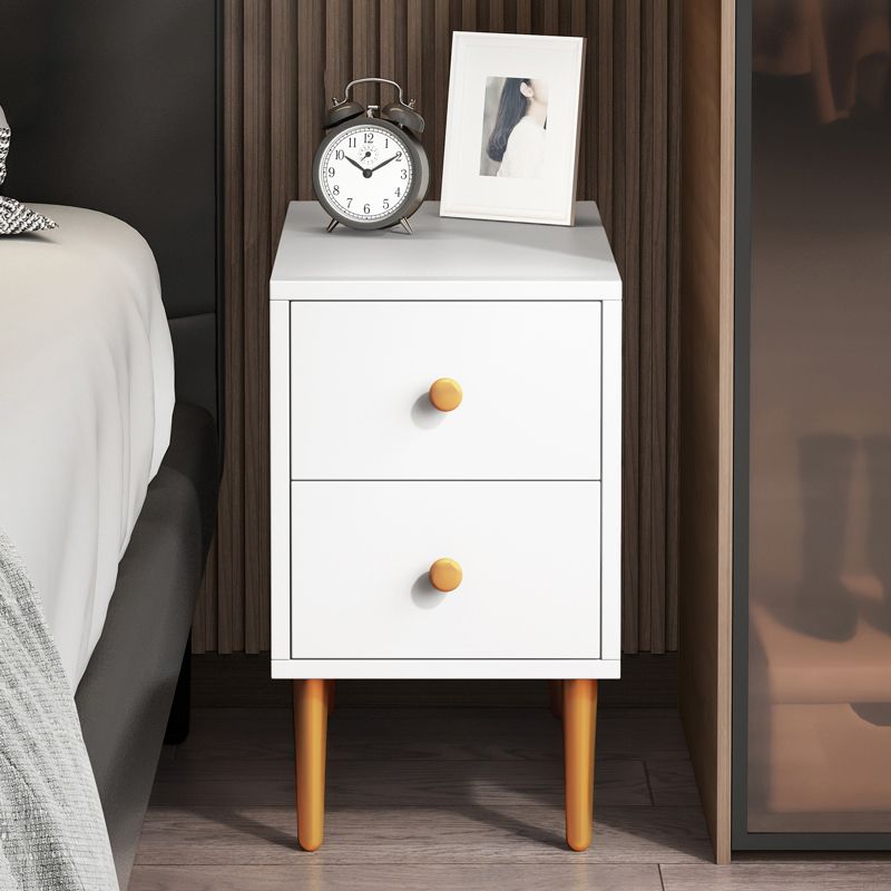 Contemporary Wood Nightstand with Drawers Accent Table Nightstand