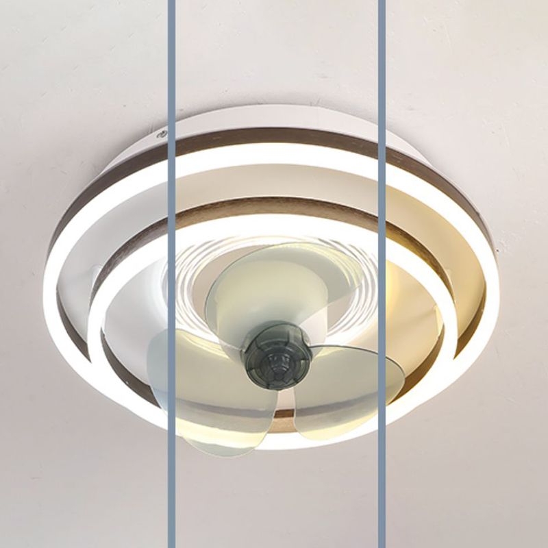Roteerbare schoof plafondventilator lamp frequentie conversie moderne led semi spoeling mount licht