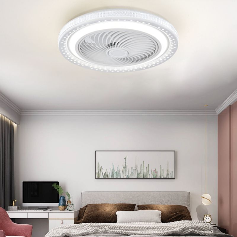 Metal Ceiling Fan Light Modern Style 2 Light Ceiling Fan Lighting for Living Room