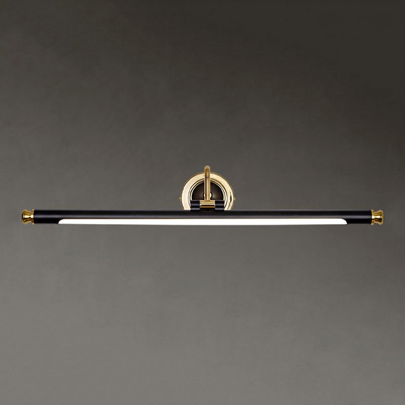 Contemporary LED Mirror Lamp Metal Vanity Light Fixtures in Black and Gold for Bathroom