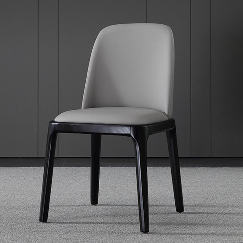 Contemporary Armless Dining Chairs Wood Parsons Furniture in Matte Finish