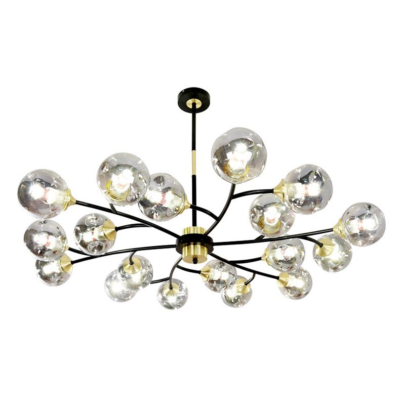 Industrial Multi Lights Chandeliers Pendant Lights with Glass Shade for Sitting Room