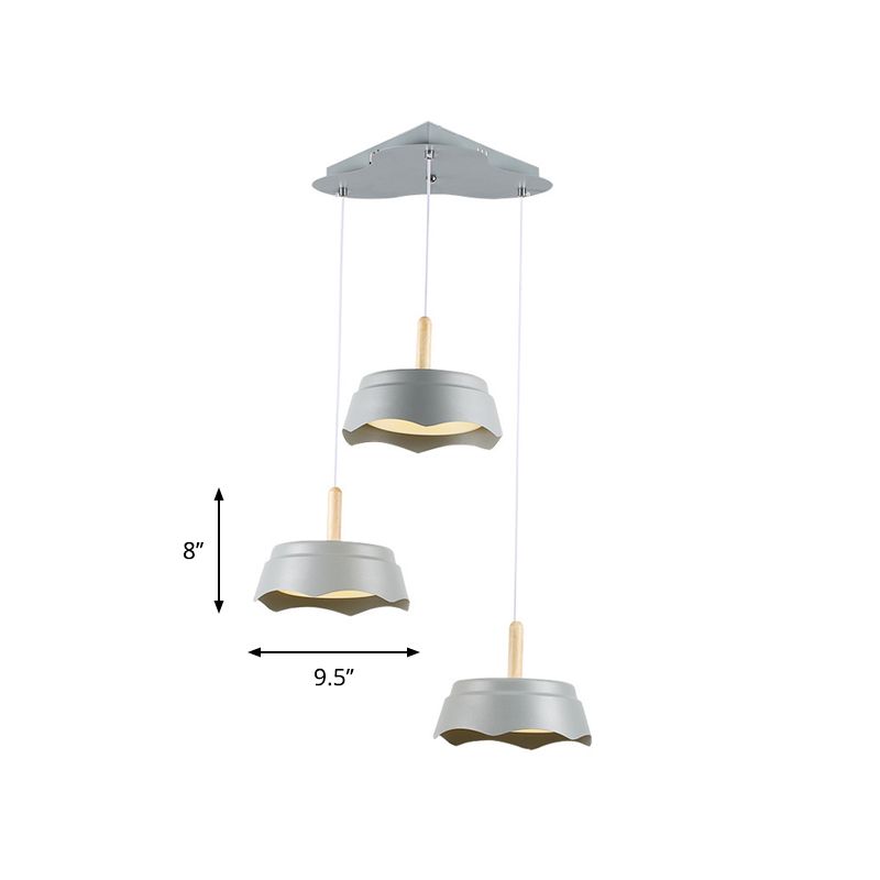 Tambour de salon suspension pendante métal 3 lumières modernisme suspendu plafond plafond