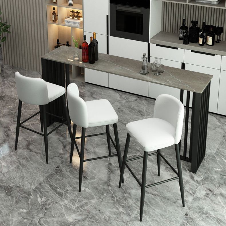 Modern Style Rectangle Bar Counter Table Sintered Stone Bar Counter Table with Metal Legs