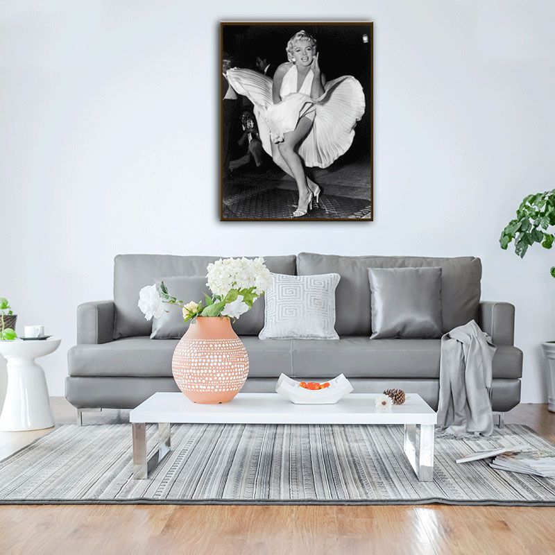 Marilyn Monroe Wall Art Light-Color Canvas Print Wall Decor for Boys Bedroom, Textured