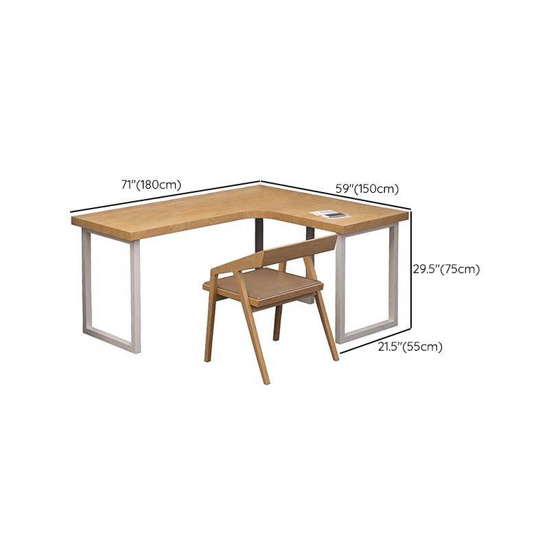 Modern Style Solid Wood Writing Desk L-Shape Office Desk for Office