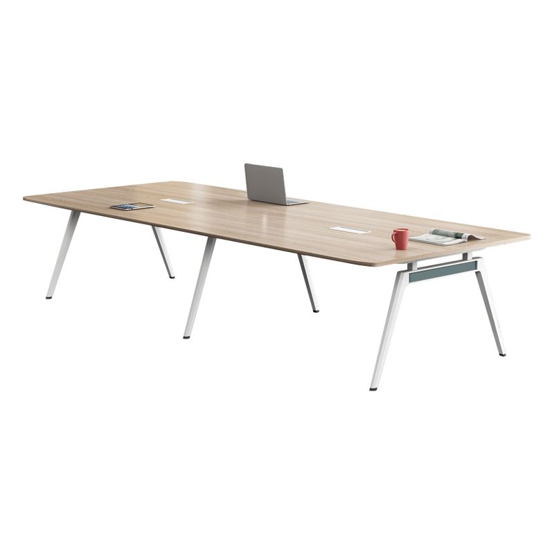 Natural Wood Rectangular Writing Desk Contemporary Office Desk