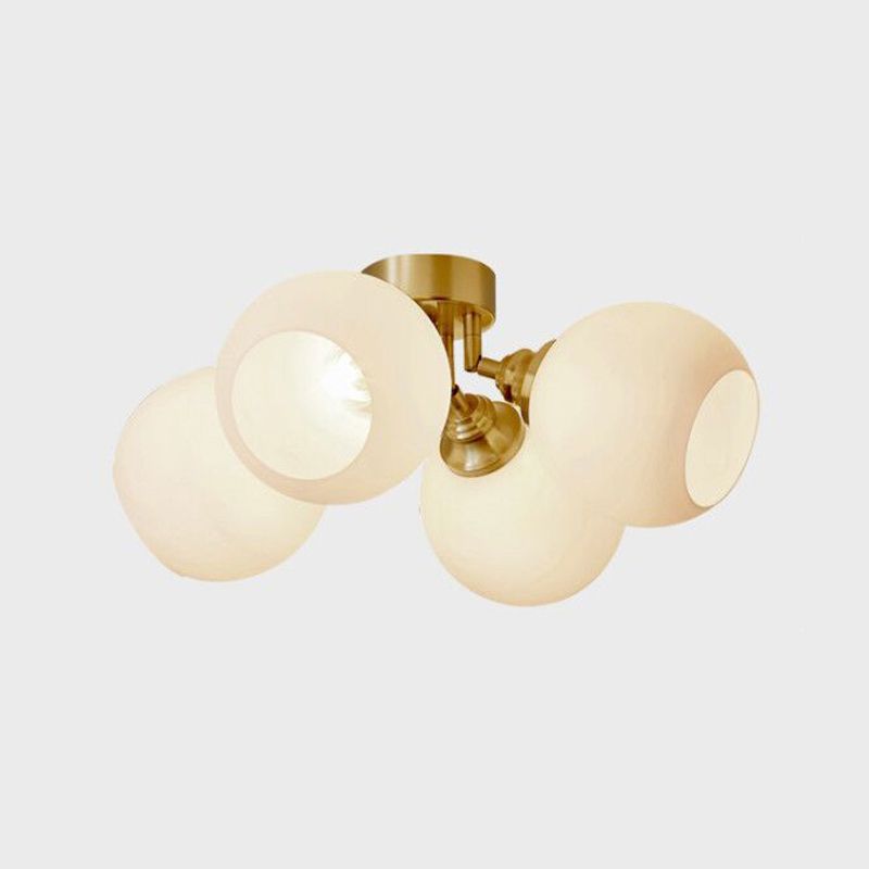 Modern Simple Copper Ceiling Light Ball Shape Ceiling Lamp for Bedroom