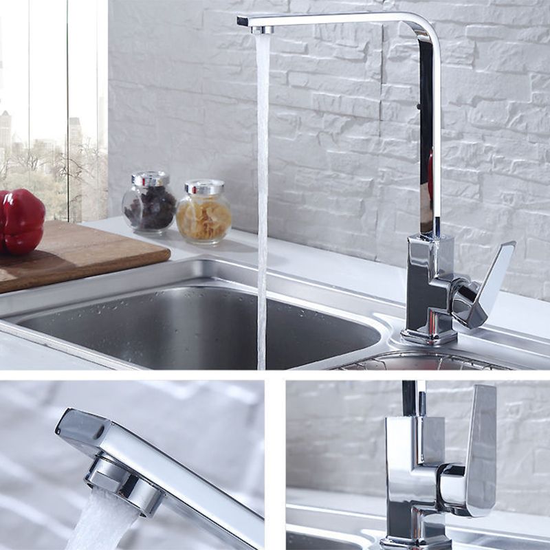 Modern 1-Handle Faucet with Water Dispenser Copper Standard Kitchen Faucet