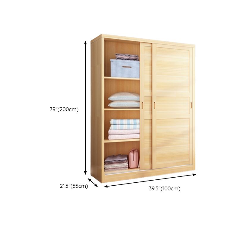 Solid Wood Wardrobe Armoire Contemporary Wardrobe Armoire with Doors