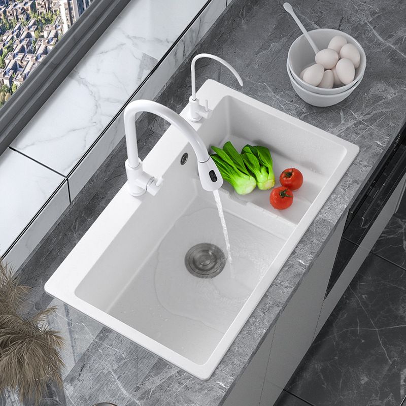 Modern Style Kitchen Sink Quartz Kitchen Sink with Basket Strainer