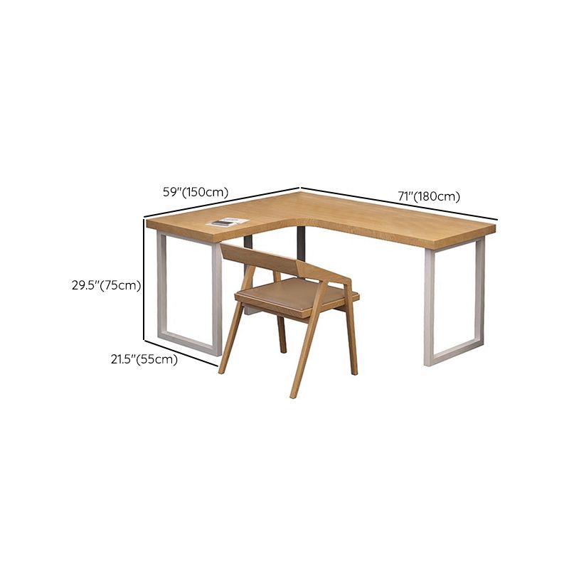 Modern Style Solid Wood Writing Desk L-Shape Office Desk for Office