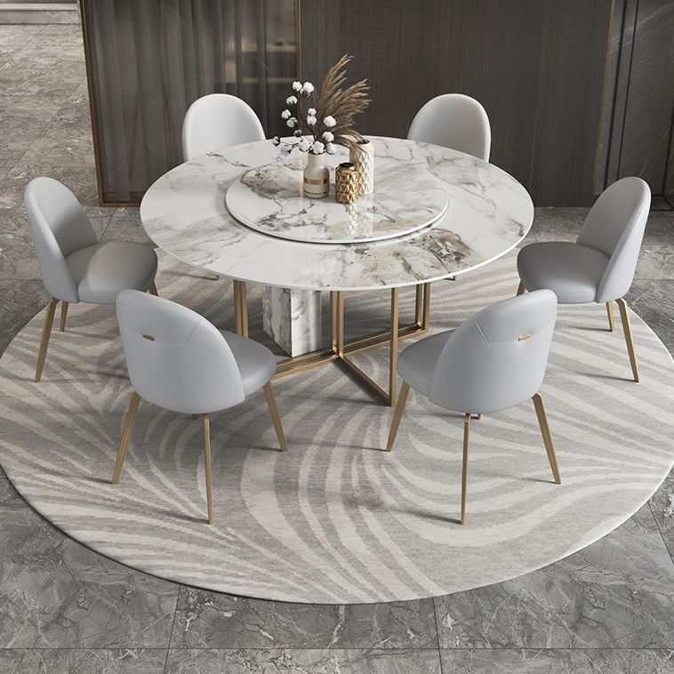 Glam 1/3/4/5/7 Pieces Dinette Set with Sintered Stone Top Round Dining Table Set