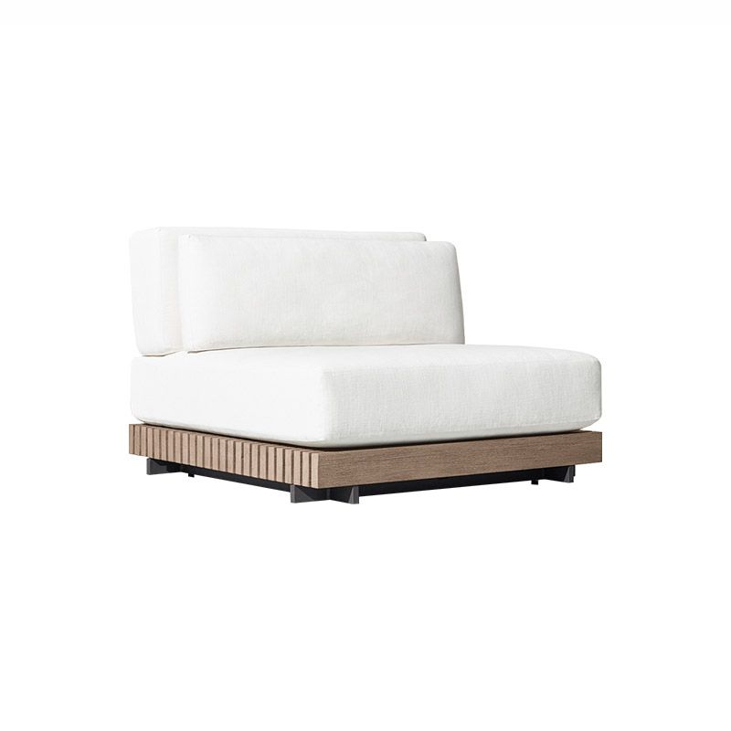 Contemporary Water Resistant Patio Sofa Wood Outdoor Patio Sofa