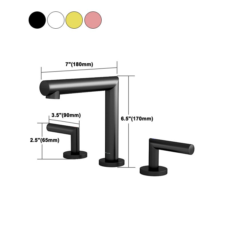 Glam 2-Handle Bathroom Sink Faucet with Low Arc Widespread Bathroom Sink Faucet