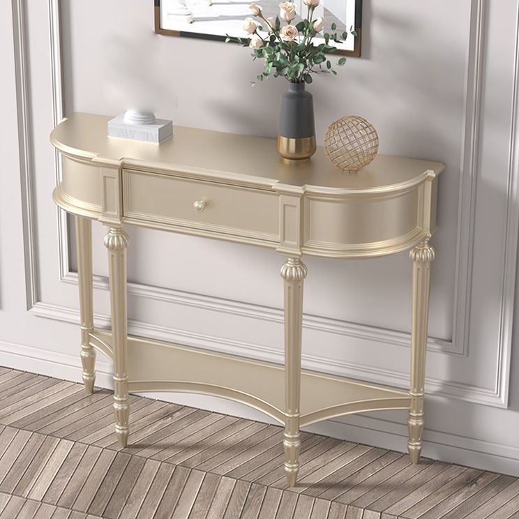 Birch Console Table with 4 Legs and Shelf 34.64" High Accent Table