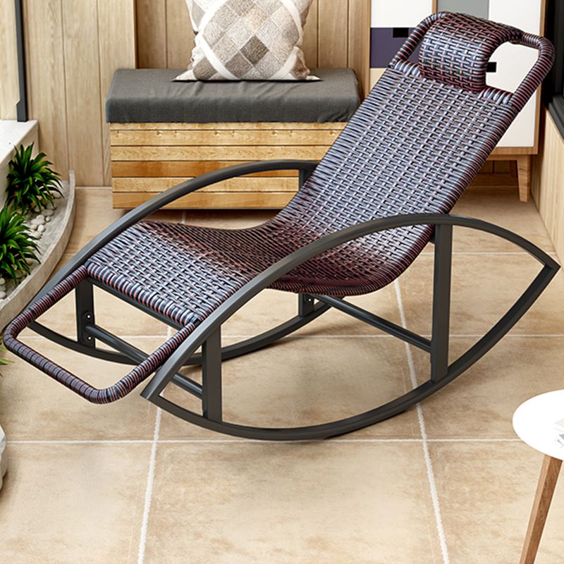 Modern Rocking Chair Woven Rope Rocker Chair With Gray Frame