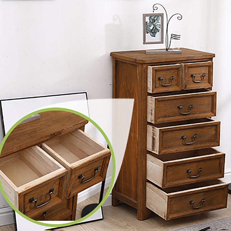 Traditional Solid Wood Storage Chest Vertical Bedroom Dresser