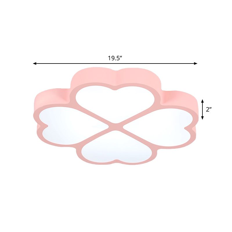 Clover Lampe encastrée minimaliste en acrylique LED rose plafonnier pour chambre d'enfant