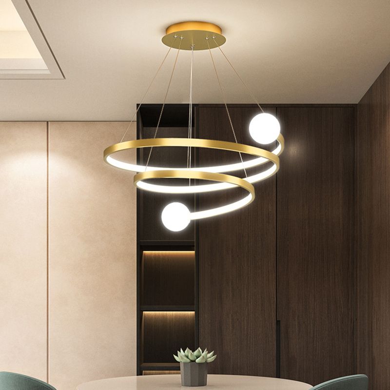 Minimalist Linear Chandelier Aluminum LED Chandelier Pendant for Living Room