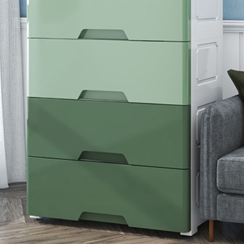 Contemporary Nursery Dresser Vertical Plastic Kids Nightstand with Drawers