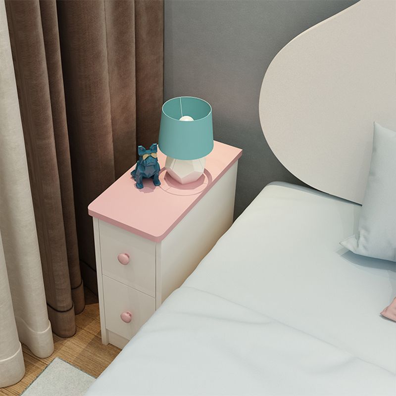 Modern Wooden Standard Nightstand 2 Drawers Kids Bedside Table