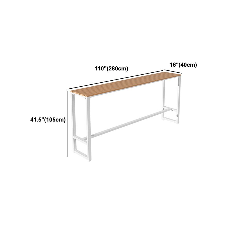 Wood Top Bar Table Traditional Luxury Rectangle Bar Table with Trestle Base