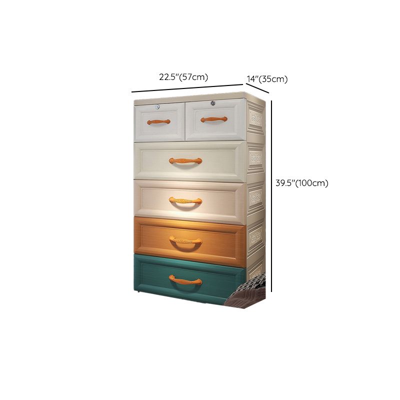 Modernism Plastic Vertical Nursery Dresser with 5/6 Drawers for Home