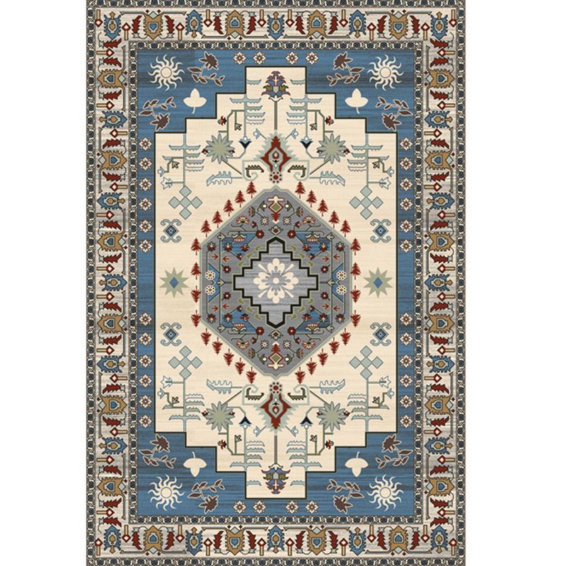 Classical Tribal Print Carpet Polyester Indoor Carpet Non-Slip Backing Rug for Home Decoration