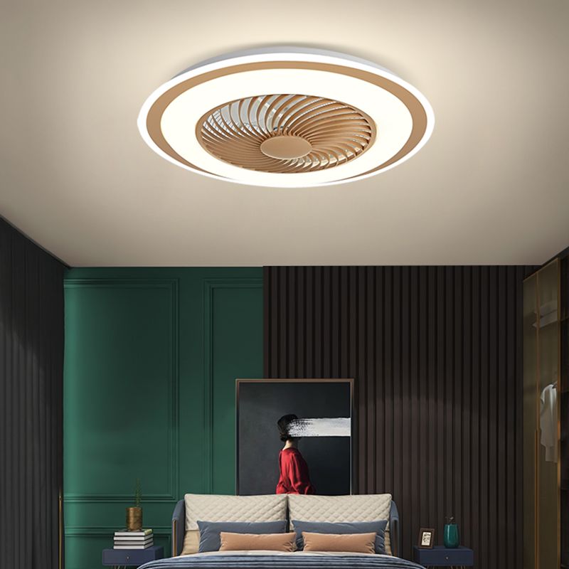 Dortoir rond ventilateur de plafond LED métallique