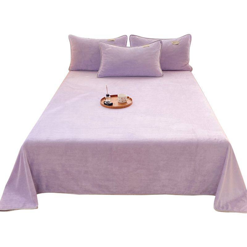 Modern Style Bed Sheet Solid Color Ultra-Soft Breathable Bed Sheet