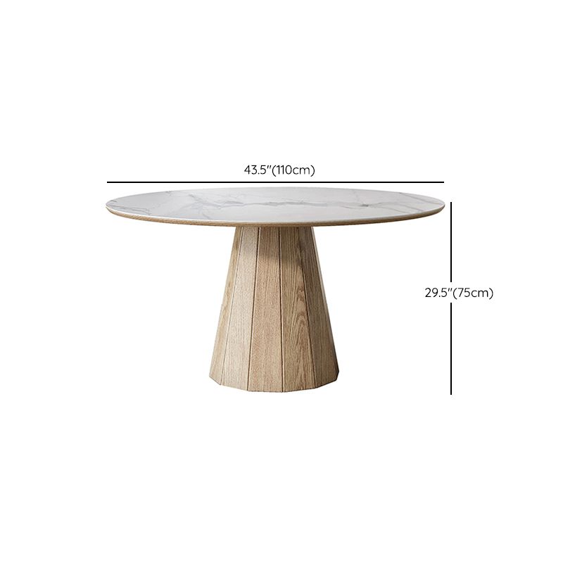 Modern Round Table White Sintered Stone Dining Table for Home