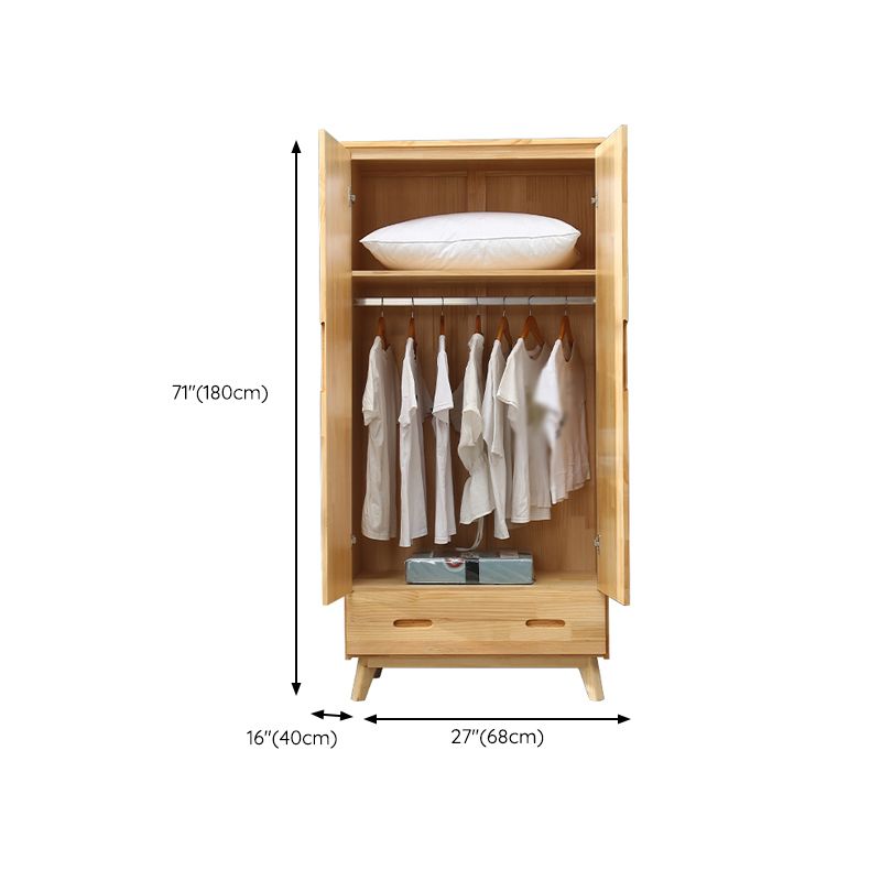 Modern Coat Locker Wooden High Gloss 1-Drawer Kid's Wardrobe