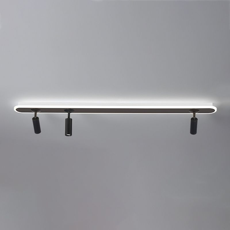 Cylindrical Shape LED Rail Ceiling Lamp Modern Iron Flush Mount for Living Room