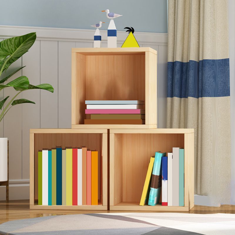 Scandinavian Storage Bookcase Wood Cubby Storage Bookcase in Pine