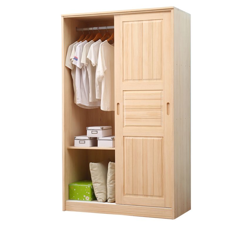 Urban Brown Kids Closet 1-Drawer Wooden High Gloss Coat Locker