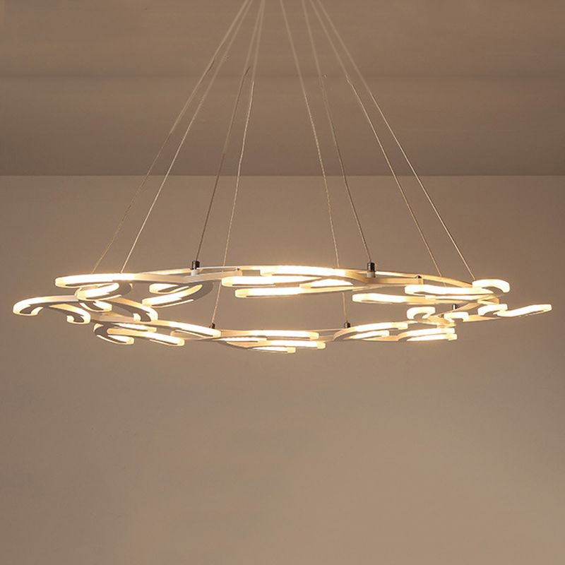 29.5"/37.5"/45" Dia Acrylic Branch Ceiling Light Fixture LED Chandelier Pendant in Warm/White Light