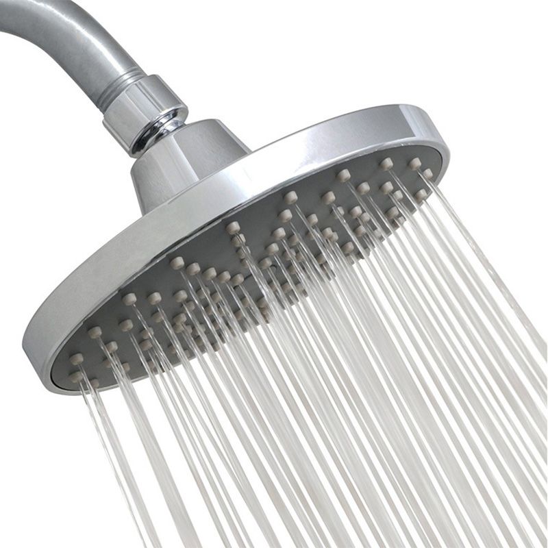 Round Fixed Shower Head Silver Single Spray Wall-Mount Shower Head