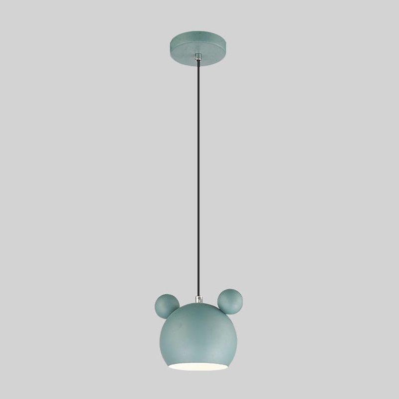 Metal Mickey Shade Hanging Lights Modern Macaron Style 1 Light Hanging Mount Fixture for Bedroom