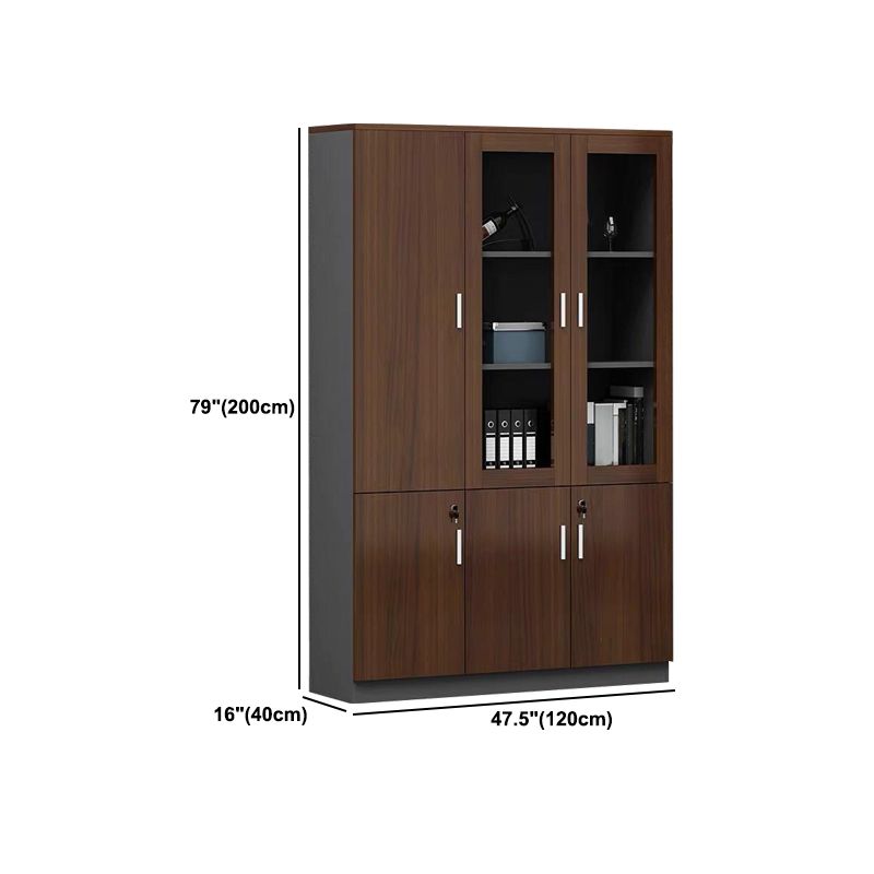 Contemporary File Cabinets Solid Wood Frame Vertical File Cabinet with Key Lock Office