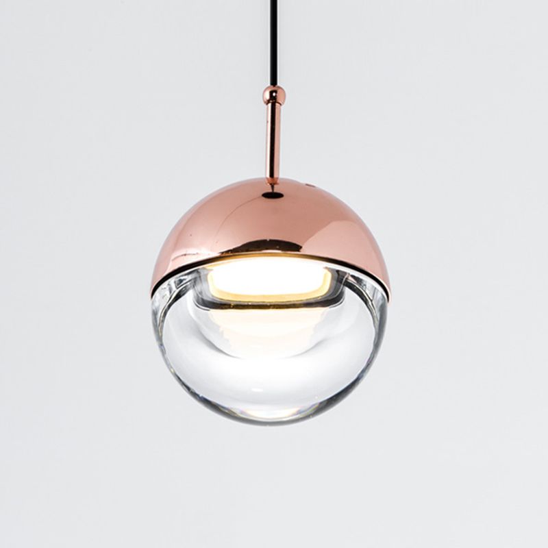 Luxury Globe Shade Pendant Light, Simple Acrylic Pendant Lighting in Gold for Bedroom